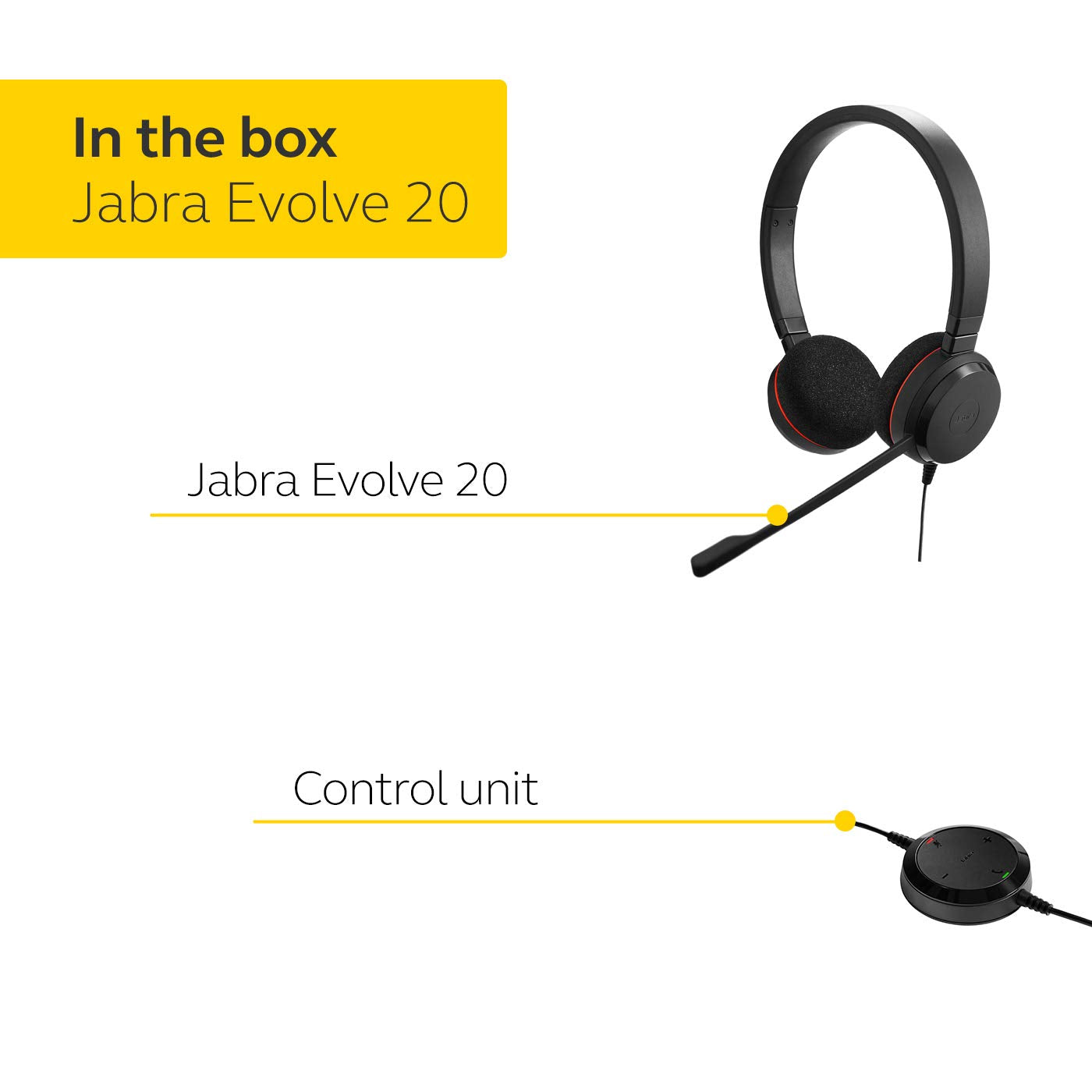 Jabra Evolve 20 Microsoft Lync Stereo Headset, Black